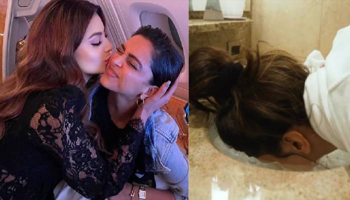 Urvashi Rautela gets worried about Deepika Padukone says, "Don't put your precious face in that sink", as she dips her face in Wash Basin for Icing