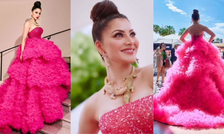 Cannes Film Festival 2023 | Urvashi Rautela Brings Pop Of Colour In Pink Tulle Gown But Her Crocodile Jewellery Steals The Limelight