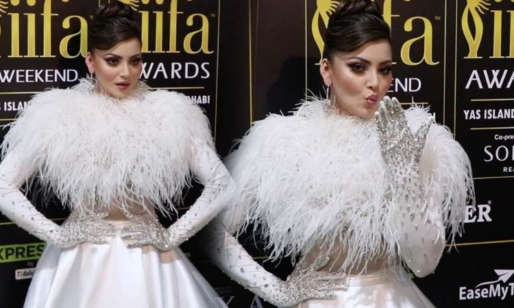 Urvashi Rautela | After Cannes Film Festival, Urvashi Rautela Steals Attention at IIFA 2023 in White Atelier Zuhra Feather Gown Looking Like A Princess Elsa from Frozen