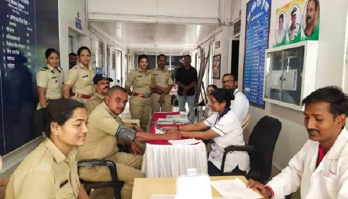 Pune Mundhwa Police News | Pune: Sahyadri Hospital Collaborates with Mundhwa Police for Health Check-Up Camp