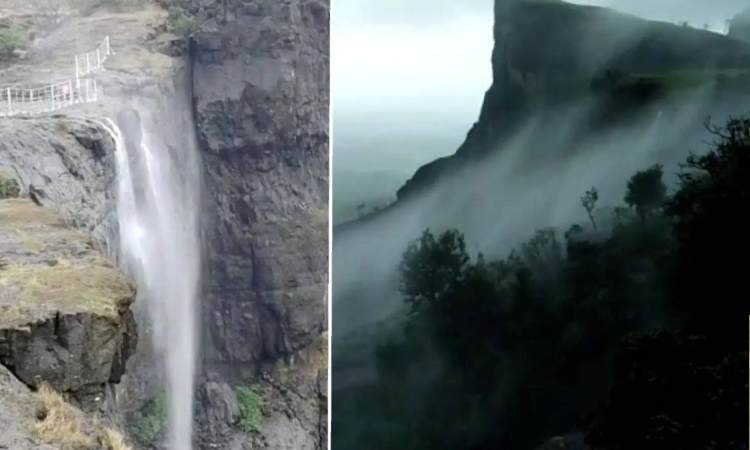 Pune News | Majestic 'Reverse' Waterfall in Pune District Captivates Tourists